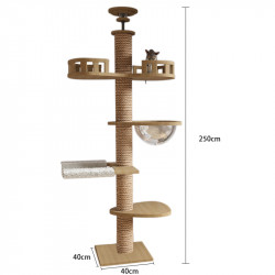 RAIKOU | Chat | Arbre à chat ROBIN griffoir 2m50 de haut modifiable à volonté