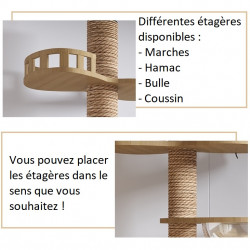 RAIKOU | Chat | Arbre à chat ROBIN griffoir 2m50 de haut modifiable à volonté