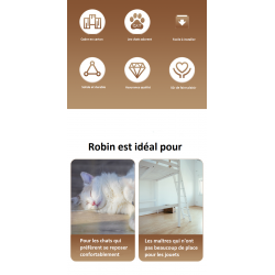 RAIKOU | Chat | Arbre à chat ROBIN griffoir 2m50 de haut modifiable à volonté