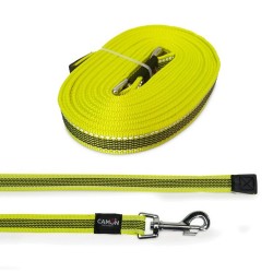 Camon | Longe plate nylon jaune réfléchissant pour chien