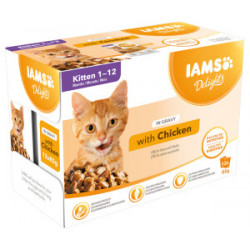 Iams - Delights Chatons Poulet en sauce 12x85g