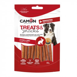 Camon | Bâtonnets fumés au lapin | Friandises pour chiens et chiots | 80 g