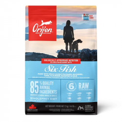 ORIJEN Six Fish | Croquettes sans céréales pour chiens sensibles | Aux 6 poissons