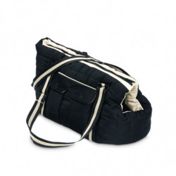 Sac de transport pour chien noir et beige ultra confort | BOBBY