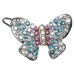 Barrette Papillon Strass Multicolores pour chien - T. 2,9 cm