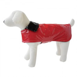 Vivog | Chien | Manteau ciré | Rouge et noir | Doublure polaire