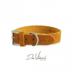 Da Vinci | Chien | Collier en cuir gras Luxe | Jaune