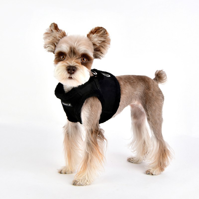 Harnais veste Terry noir pour chien