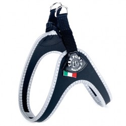 Tre Ponti Classico | Harnais uni avec clip pratique pour petit chien | Noir