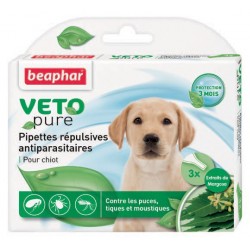 Beaphar VETOpure | 3 pipettes répulsives antiparasitaires chiot