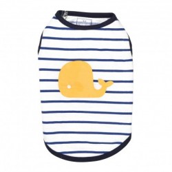 Bobby Ocean | T-shirt pour chien marinière et baleine jaune