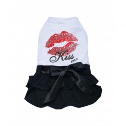 Doggy Dolly | Robe Kiss Me noire et blanche pour chienne