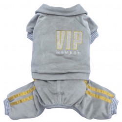 Doggy Dolly VIP | Jogging pour chien à pattes en velours | Gris