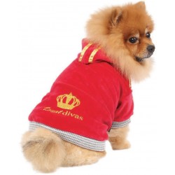 Doggy Dolly Royal Divas| Sweat à capuche pour chien | Rouge
