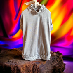 The Blue S | Chien | T-Shirt UPCYCLED | Gris et Strass