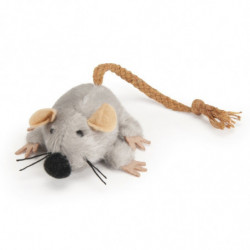 Camon | Chat | Jouet peluche Rat vibrant avec corde