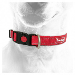 Freedog | Collier pour chien en nylon avec surpiqûres réfléchissantes | Rouge
