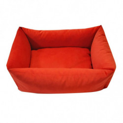 Distridog | Panier rectangulaire velours orange