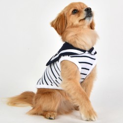 Pinkaholic CORDELIA | T-shirt pour petit chien | Marinière blanche