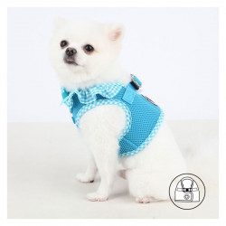 Puppia Vivien | Harnais confort pour chien | Vichy bleu