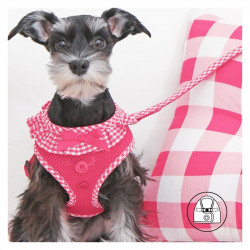 Puppia Vivien | Harnais confort pour chien | Vichy rose