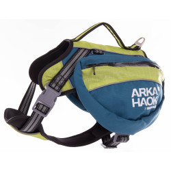 Harnais de randonnée et de promenade pour chien résistant bleu/vert  backpack arka haok