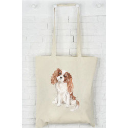 Lovetree Design | Chien | Sac en coton biologique imprimé Cavalier King Charles