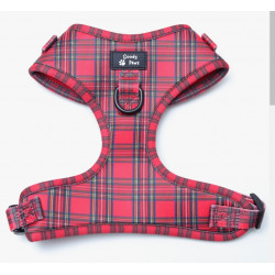 Goody Paws / Harnais réglable Tartan rouge