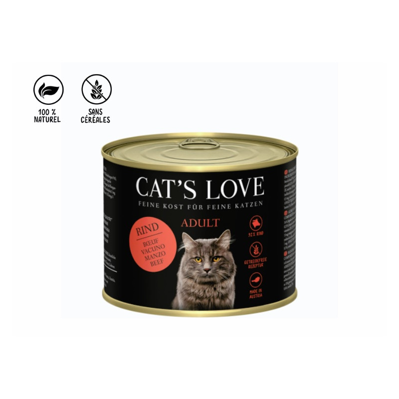 CAT'S LOVE | Adulte Boeuf, huile de carthame & pissenlit 200g