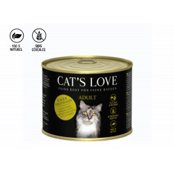 CAT'S LOVE | Adulte Mix veau & dinde et herbe à chat 200g