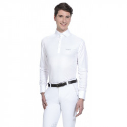 Polo EQUITHÈME "Mesh", col chemise homme manche longue