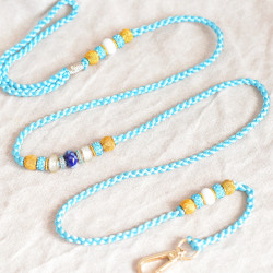 Phyto-Câlins / Chic Laisse Corde Et Perle Turquoise