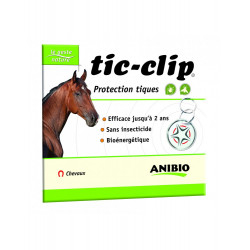 Anibio | Cheval | Médaille protection tiques | Tic-clip