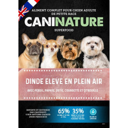 CaniNature | Croquettes chien | Adulte Petite Race Dinde Plein Air 65%