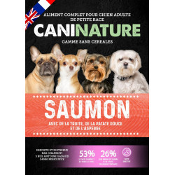 CaniNature | Croquettes chien | Adulte Petite Race Saumon & Truite Grain Free
