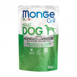 Monge | Chien | Sachet de bouchée de viandes Grill Agneau & Légumes 100g