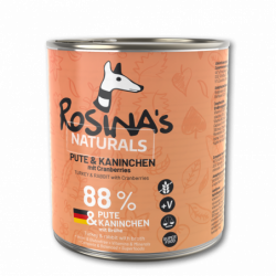 Rosina's Finest | Chien | Dinde & lapin aux canneberges 800 g