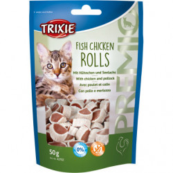 Trixie | Friandise pour chat | PREMIO Fish Chicken Rolls, au poulet & colin, 50 g