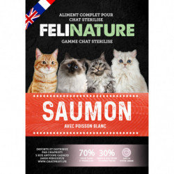 Felinature | Chat Stérilisé | Croquettes Saumon & Poissons Blancs Grain Free 70%