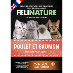 FeliNature | Chaton | Croquettes Poulet Saumon 75%  Grain Free