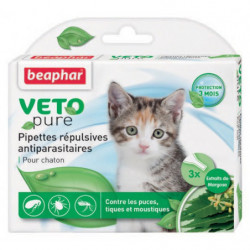Beaphar VETOpure | 3 pipettes répulsives antiparasitaires chaton