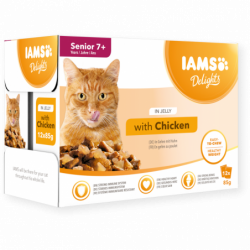 IAMS | Chien | Delights Séniors Au poulet en gelée 12x85g