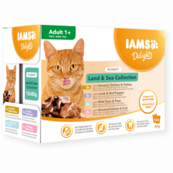 IAMS | Chat | Pâtée Delights Adultes Collection Terre et Mer En Sauce 12x85g