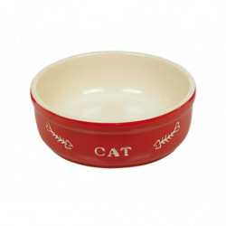 Vadigran | Gamelle Chat en terre cuite Cat | 14cm - 240 ml | Rouge