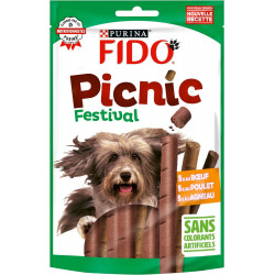 Purina Fido Picnic Bâtonnets pour chien paquet de 15 sticks (5 au poulet / 5 à l'agneau/ 5 au boeuf)