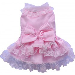 Doggy Dolly | Robe pour chienne | Noeud et dentelle rose