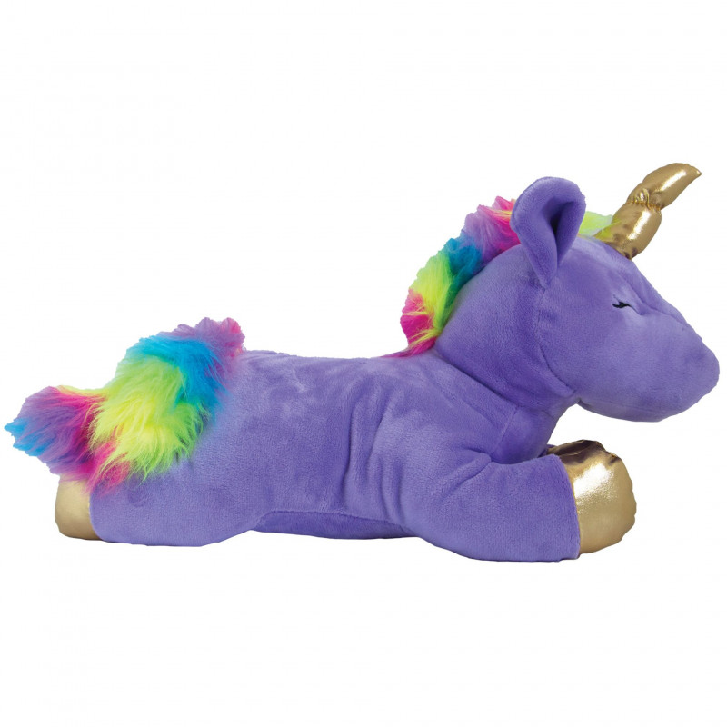 Peluche Licorne violette et or 40 cm