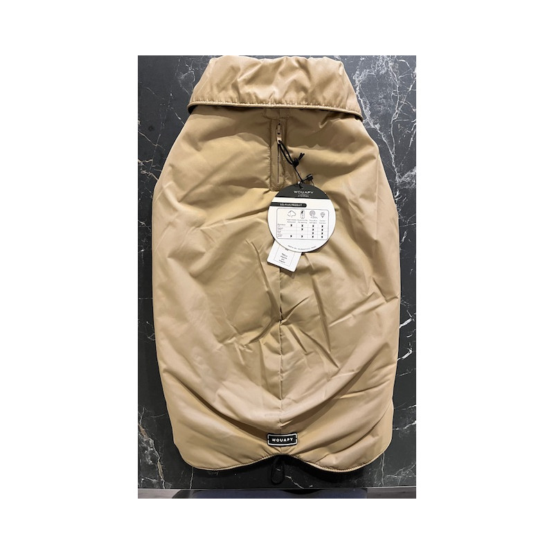 Wouapy / Manteau imperméable pour grands chiens  beige intérieur polaire noire