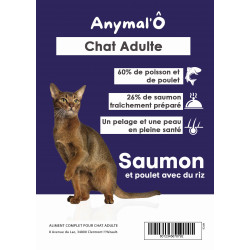 Super Premium chat adulte - Poulet & Saumon 60% 2KG