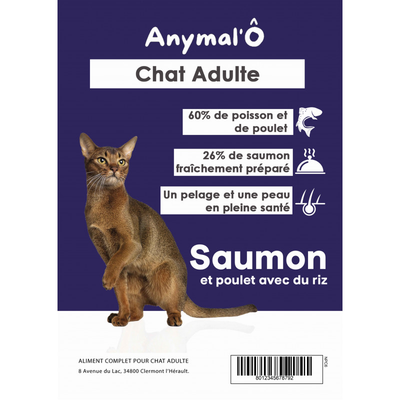 Super Premium chat adulte - Poulet & Saumon 60% 2KG